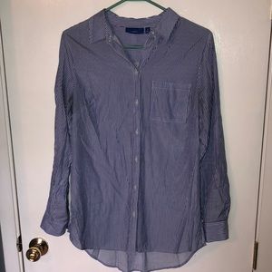 Pinstriped Button Up Blouse